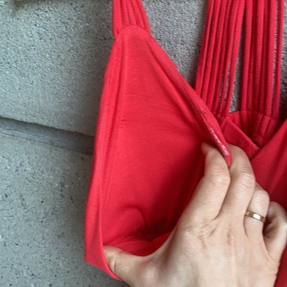 Pink Rose coral maxi dress with knotted cross cross back detail - Picture 7 of 7